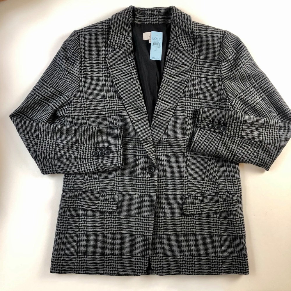 NWT Glen Plaid Ann Taylor LOFT Blazer Jacket